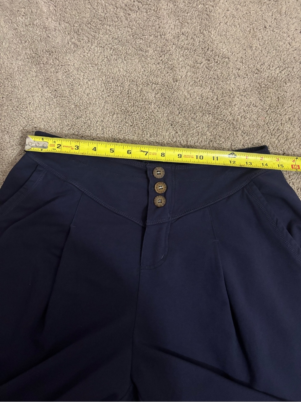 Anthropologie Saturday Sunday Women’s Navy Button-Front Trousers Size M - Picture 9 of 12